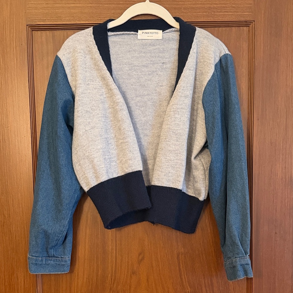 Pinkyotto Blue and Gray Cardigan Sweater